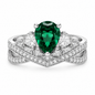 2 Carat Teardrop Zirconia Halo Ring 925 Sterling Silver Engagement Ring for Women
