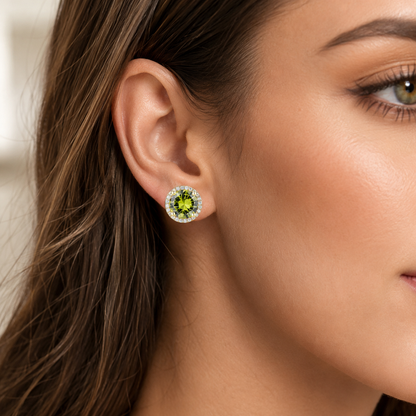 Classic 925 Silver & Zircon Stud Earrings (1–4 Carat) – Unisex Style