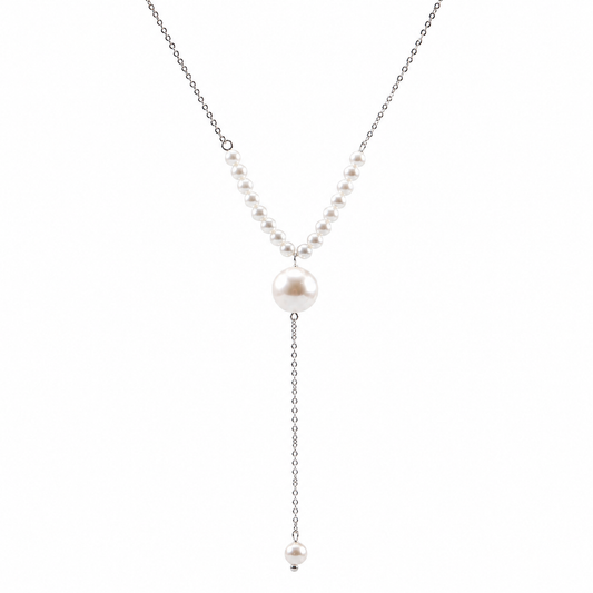 Stainless Steel  Elegant Shell Pearl Necklace For Women Jewelry