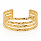18K Gold Plated Hammered Cuff Bracelet Bangle – Waterproof & Hypoallergenic Stainless Steel