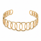 18K Gold Plated Stainless Steel Oval Link Cuff Bracelet Bangle – Waterproof, Tarnish-Resistant & Hypoallergenic