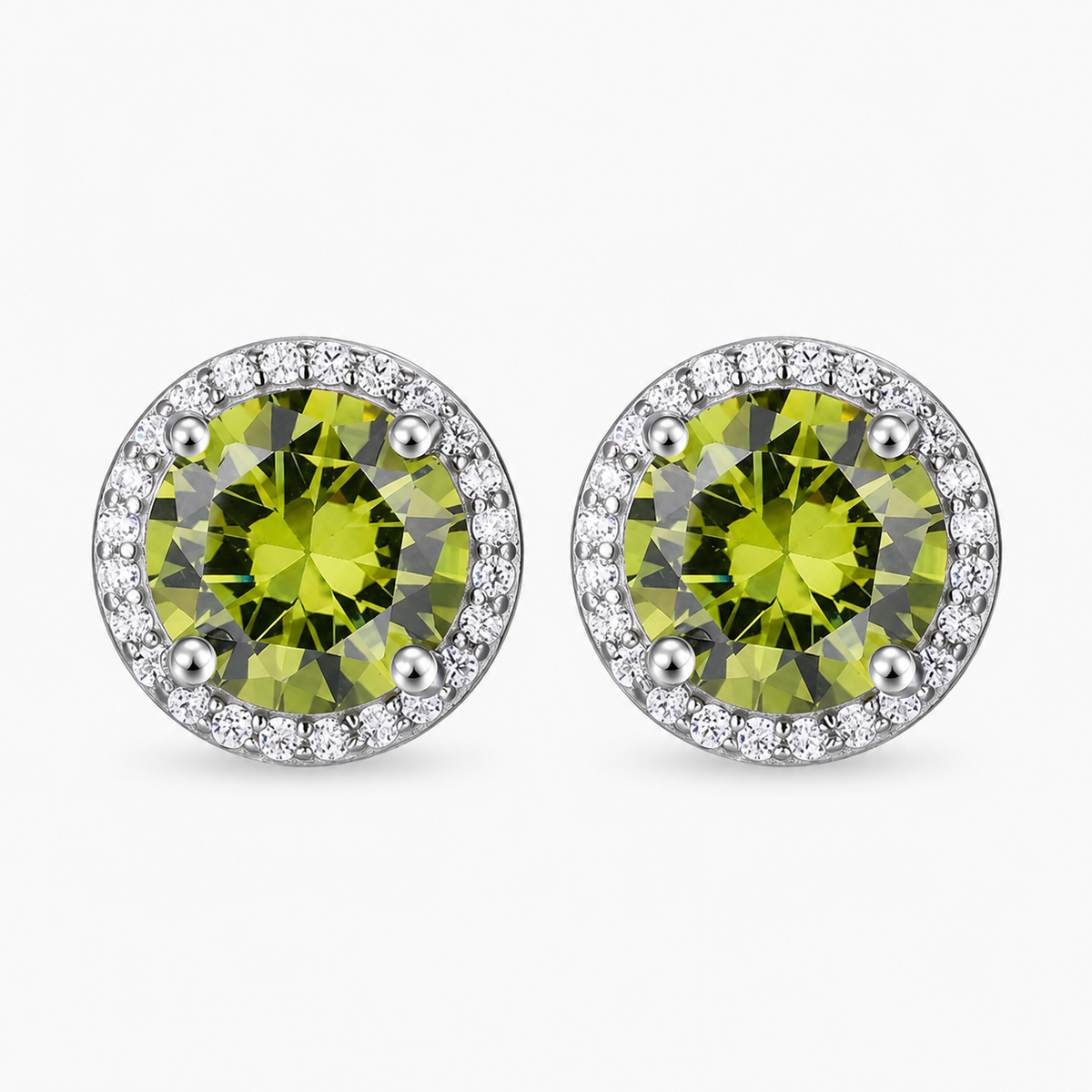 Classic 925 Silver & Zircon Stud Earrings (1–4 Carat) – Unisex Style