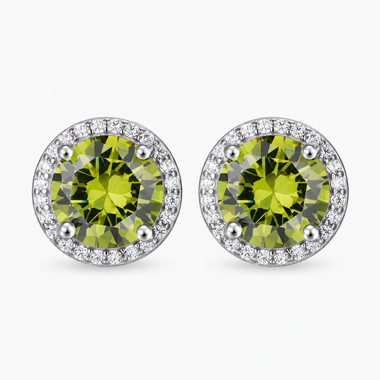 Classic 925 Silver & Zircon Stud Earrings (1–4 Carat) – Unisex Style