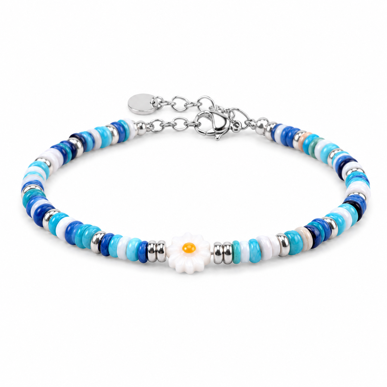 Stainless Steel Shell Beads Handmade Flower  Bracelet
