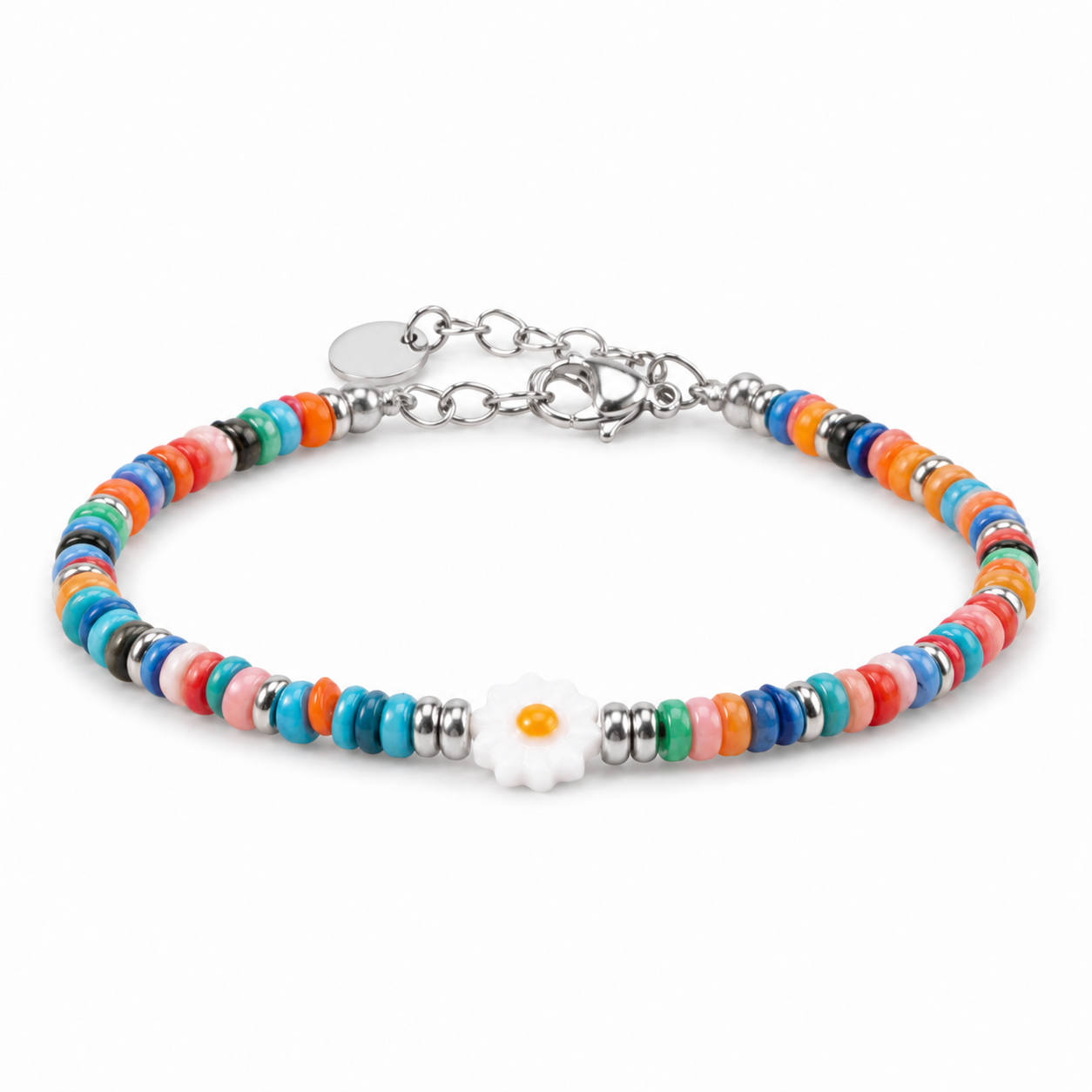 Stainless Steel Shell Beads Handmade Flower  Bracelet
