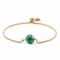 Women's Fine Jewelry Stainless Steel 18K Gold-Plated Natural Stone Adjustable Bracelet