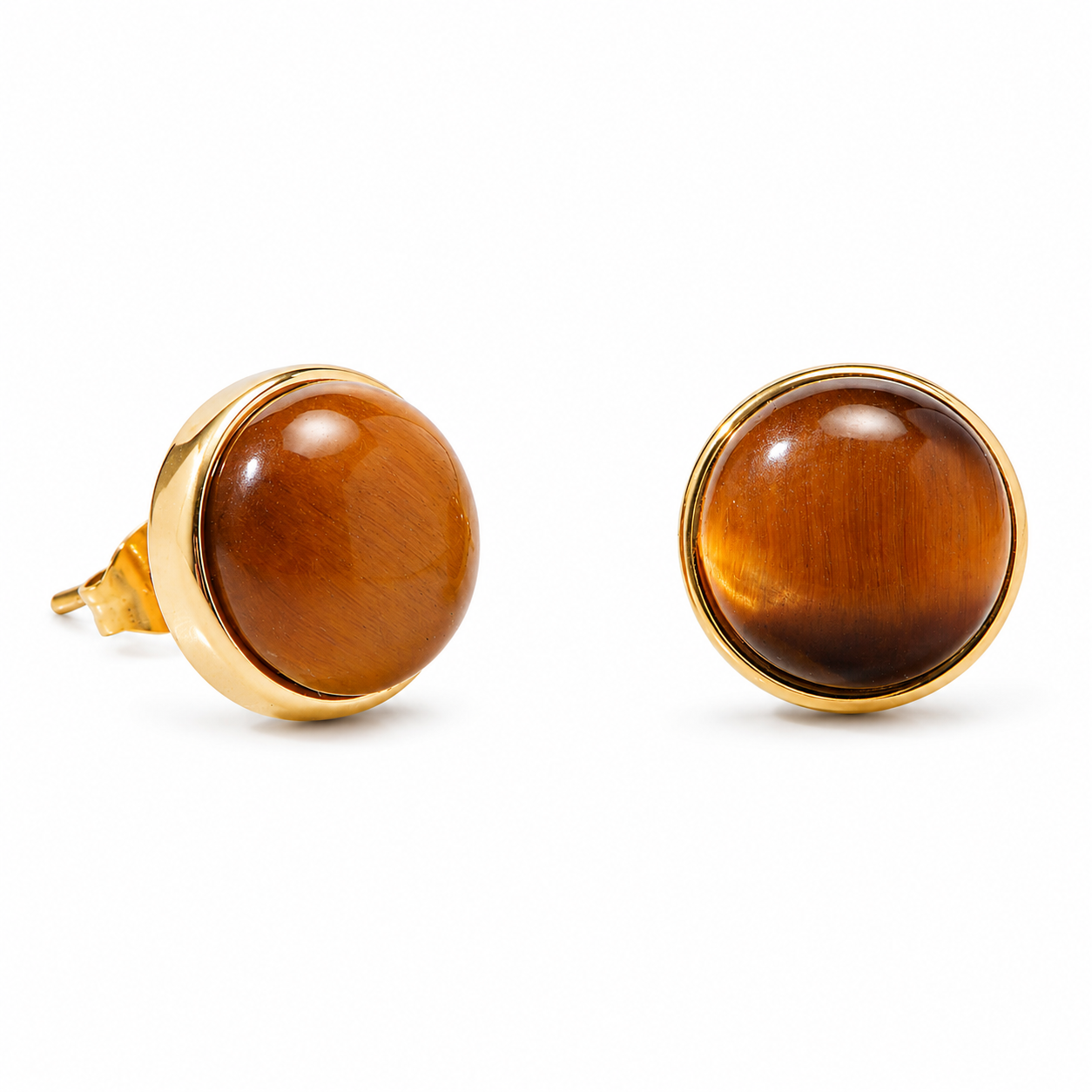 Women's Fine Jewelry Stainless Steel 18K Gold-Plated Natural Stone Earrings