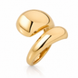Women Jewelry Stainless Steel 18K Gold-Plated Twisted Chunky Ring
