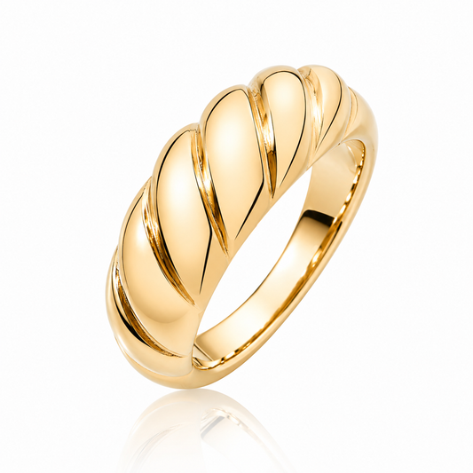 Stainless Steel 18K Gold-Plated Twisted ring