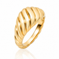 Stainless Steel Plating 18K Gold Twisted Chunky Ring Jewelry Gift
