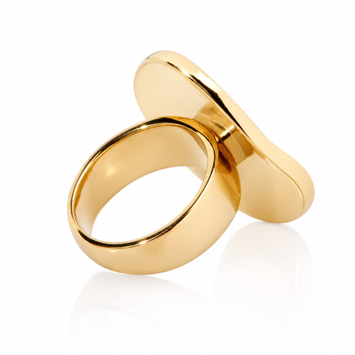 Stainless Steel Plating 18K Gold Chunky Ring For Women Jewelry