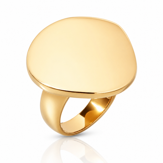Stainless Steel Plating 18K Gold Chunky Ring For Women Jewelry