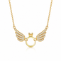 925 Sterling Silver CZ Angel Wing Necklace – Movable Wings Pendant for Women