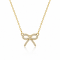 Sparkling Cubic Zirconia Bow Necklace – 18K Gold Plated 925 Sterling Silver