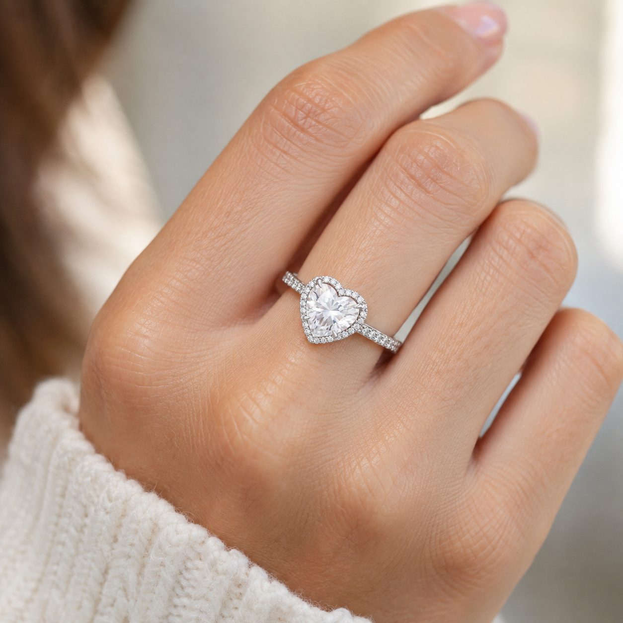 Luxury Heart Cut CZ Jewelry Set for Women | S925 Sterling Silver Necklace Ring Earrings