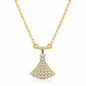 Elegant Fan Pendant Necklace for Women – 925 Sterling Silver Cubic Zirconia Jewelry