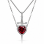 925 Sterling Silver Heart & Sword Layered Necklace for Women – Romantic Gothic Pendant Jewelry Gift