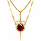 925 Sterling Silver Heart & Sword Layered Necklace for Women – Romantic Gothic Pendant Jewelry Gift