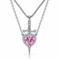 925 Sterling Silver Heart & Sword Layered Necklace for Women – Romantic Gothic Pendant Jewelry Gift