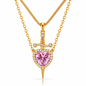 925 Sterling Silver Heart & Sword Layered Necklace for Women – Romantic Gothic Pendant Jewelry Gift