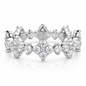 925 Sterling Silver Floral Cluster Eternity Ring for Women – Sparkling Cubic Zirconia Band