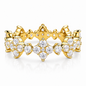925 Sterling Silver Floral Cluster Eternity Ring for Women – Sparkling Cubic Zirconia Band