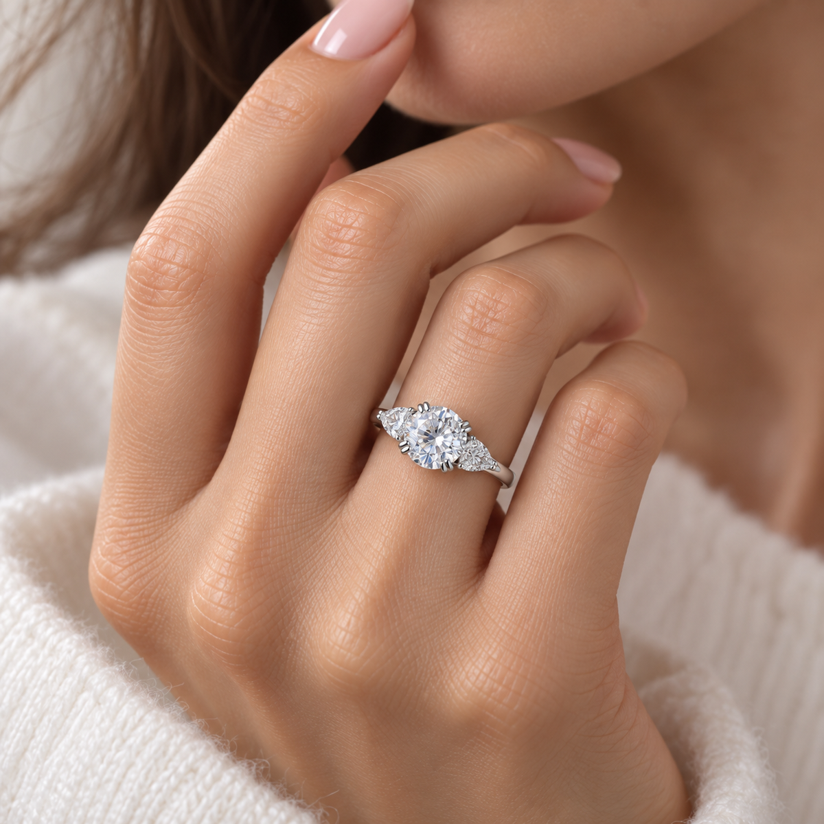 4.0 Carat Lavender Ice Flower Cut Ring for Women – S925 Sterling Silver Statement Ring