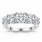 925 Sterling Silver Five Stone Cubic Zirconia Anniversary Ring for Women – Classic Channel Set Eternity Band