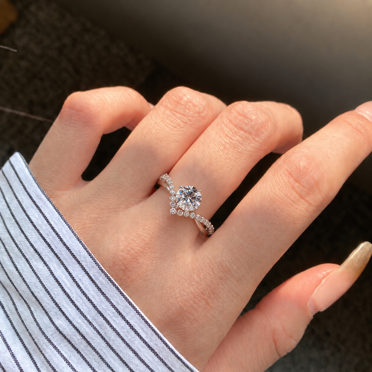 925 Sterling Silver Round Cut Cubic Zirconia Solitaire Ring for Women – Minimalist Engagement & Promise Ring