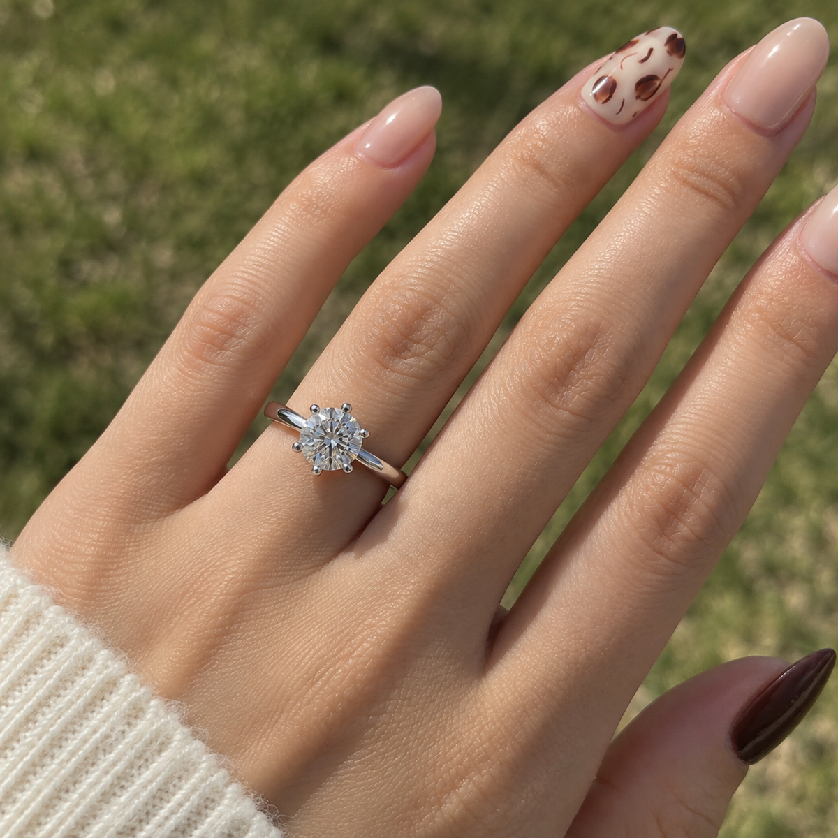 1CT 2CT CZ Engagement Ring for Women – 925 Sterling Silver Round Cut 6-Prong Promise Wedding Ring