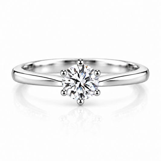 1CT 2CT CZ Engagement Ring for Women – 925 Sterling Silver Round Cut 6-Prong Promise Wedding Ring