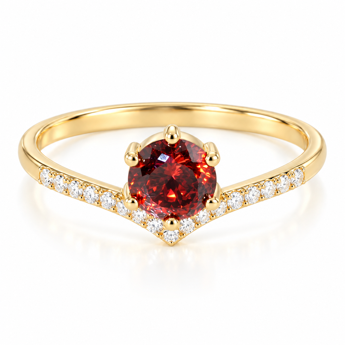 925 Sterling Silver Cubic Zirconia Ring for Women – Gold Minimal Promise Engagement Ring