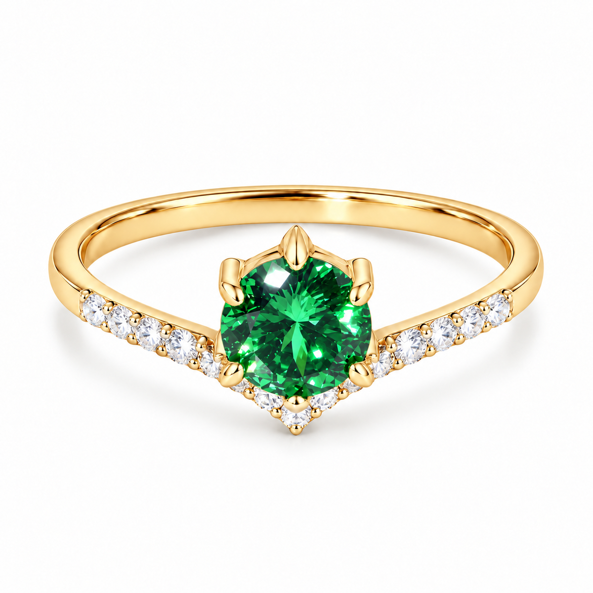 925 Sterling Silver Cubic Zirconia Ring for Women – Gold Minimal Promise Engagement Ring