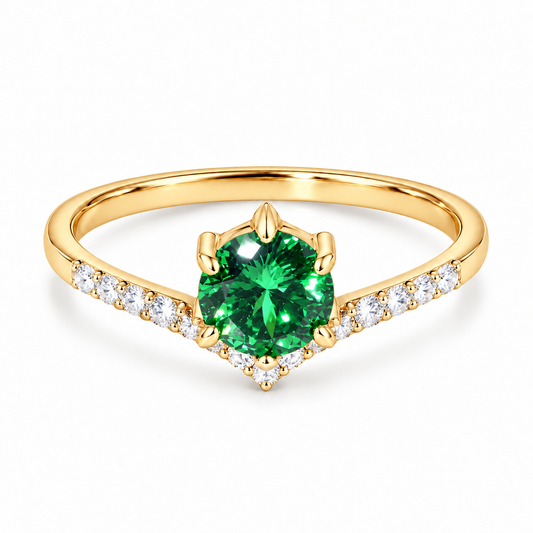 925 Sterling Silver Cubic Zirconia Ring for Women – Gold Minimal Promise Engagement Ring