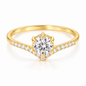925 Sterling Silver Cubic Zirconia Ring for Women – Gold Minimal Promise Engagement Ring