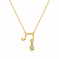 925 Sterling Silver Musical Note Cubic Zirconia Pendant Necklace