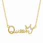 925 Sterling Silver Queen Crown Cubic Zirconia Necklace