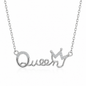 925 Sterling Silver Queen Crown Cubic Zirconia Necklace