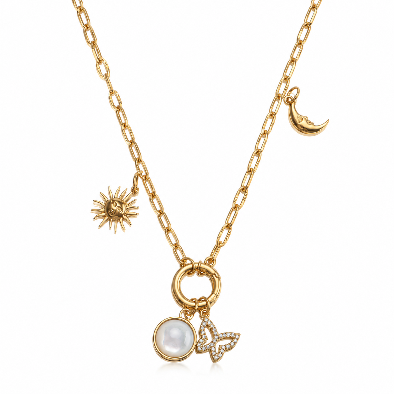 18K Gold Plated Stainless Steel DIY Charm Necklace