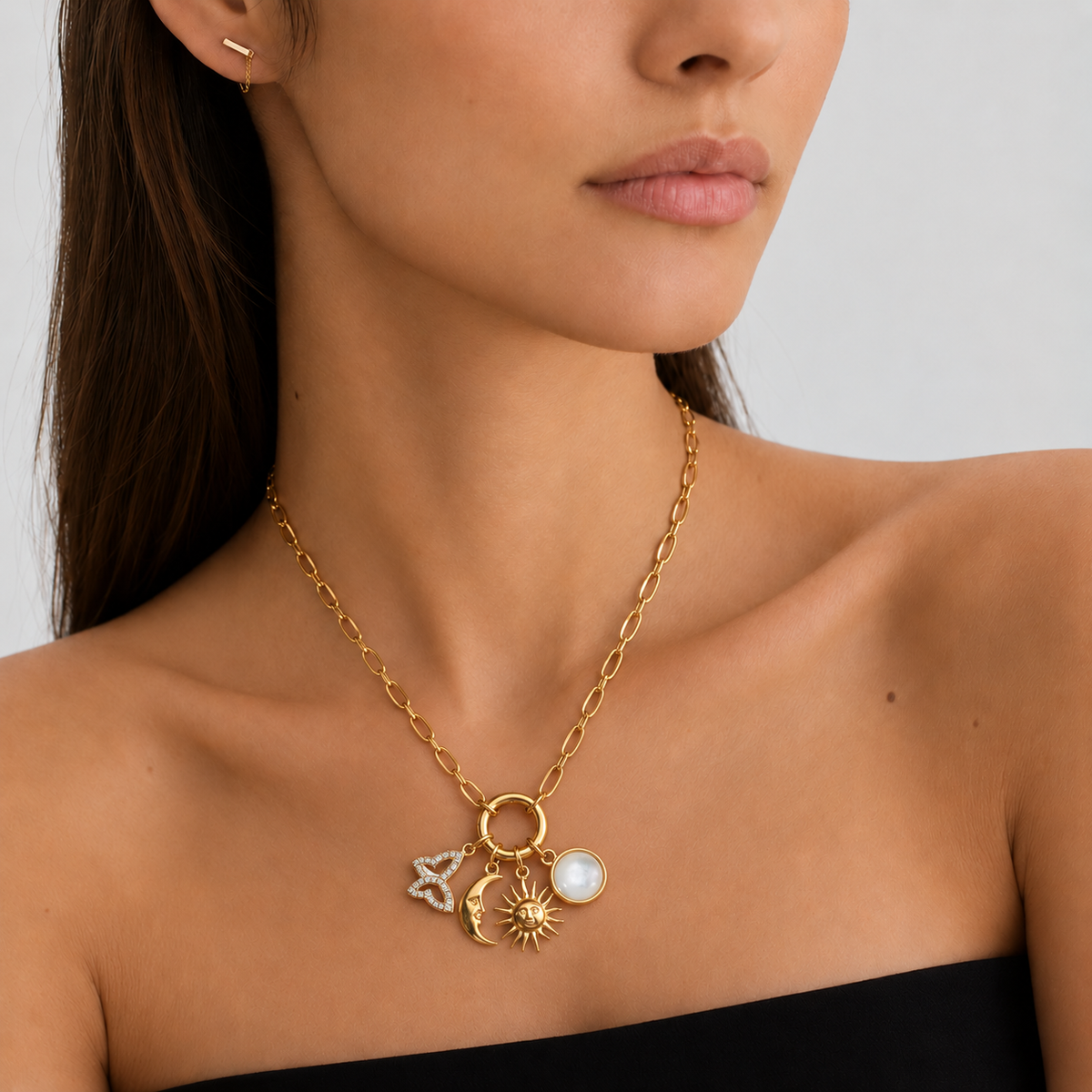 18K Gold Plated Stainless Steel DIY Charm Necklace