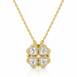 2-in-1 Convertible Heart Clover Necklace – 925 Sterling Silver Cubic Zirconia