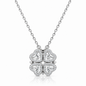 2-in-1 Convertible Heart Clover Necklace – 925 Sterling Silver Cubic Zirconia