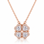 2-in-1 Convertible Heart Clover Necklace – 925 Sterling Silver Cubic Zirconia