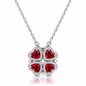 2-in-1 Convertible Heart Clover Necklace – 925 Sterling Silver Cubic Zirconia