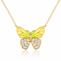 925 Sterling Silver Butterfly Necklace Zircon Pendant
