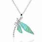925 Sterling Silver Dragonfly Necklace Zircon Pendant Gift for Women Jewelry