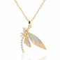925 Sterling Silver Dragonfly Necklace Zircon Pendant Gift for Women Jewelry