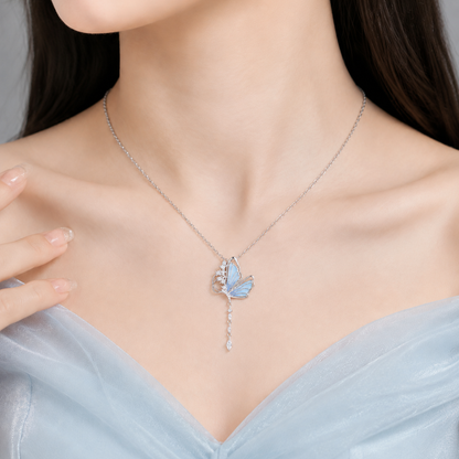 925 Sterling Silver Butterfly Necklace Pendant for Women Valentine's Day, Mother's Day Gifts