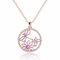 925 Silver Colored Butterfly Enamel Lady's Necklace