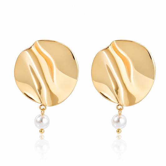 18K Gold-Plated Stainless Steel Lrregular Earrings